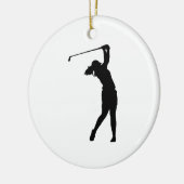 Golfer Golf Sports Person Silhouette Snow Wereldbo Keramisch Ornament (Links)