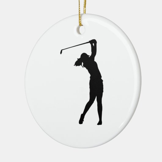Golfer Golf Sports Person Silhouette Snow Wereldbo Keramisch Ornament (Links)