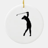Golfer Golf Sports Person Silhouette Snow Wereldbo Keramisch Ornament (Achterkant)