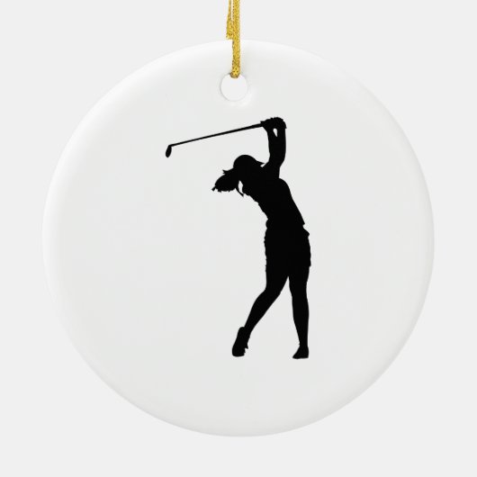 Golfer Golf Sports Person Silhouette Snow Wereldbo Keramisch Ornament (Achterkant)