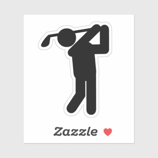 Golfer Golf Symbool Sport Sticker (Vel)