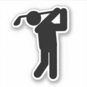 Golfer Golf Symbool Sport Sticker (Voorkant)