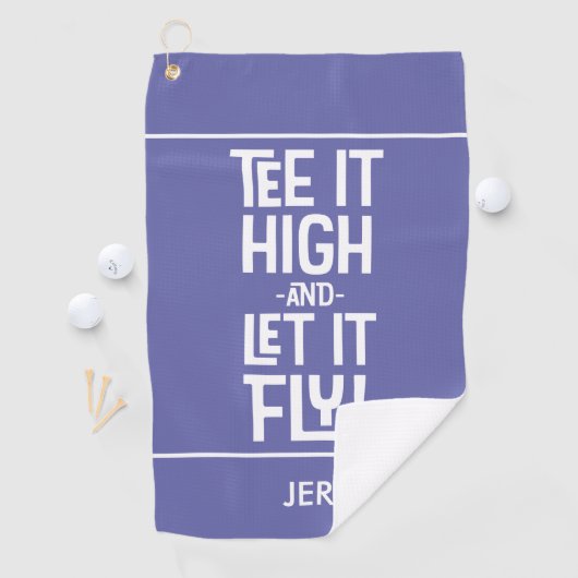 Golfer Golf T-shirt Humor Fun Monogram Periwinkle  Golfhanddoek (Insitu)