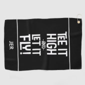 Golfer Golf T-shirt Humor Funny Sports Monogram Zw Golfhanddoek (Horizontaal)