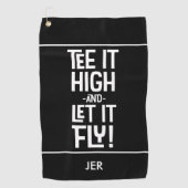 Golfer Golf T-shirt Humor Funny Sports Monogram Zw Golfhanddoek (Voorkant)