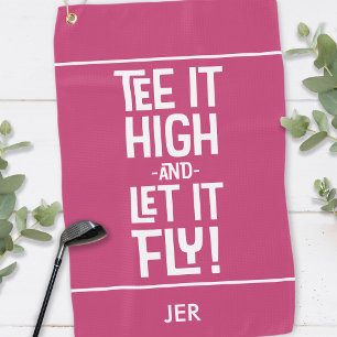 Golfer Golf T-Stuk Humor Grappig Sport Monogram Ro Golfhanddoek