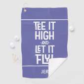 Golfer Golf Tee Humor Fun Monogram Periwinkle Scha Golfhanddoek (Insitu)