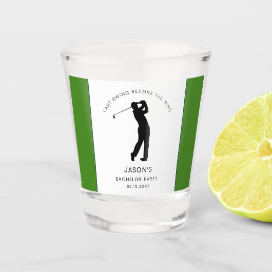 Golfer golf thema vrijgezellenfeest cadeautjes shot glas (Voorkant)