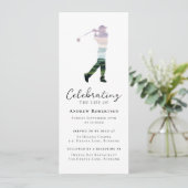 Golfer golfbaan begrafenis digitale gebeurtenis kaart (Staand voorkant)