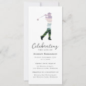 Golfer golfbaan begrafenis digitale gebeurtenis kaart (Voorkant)