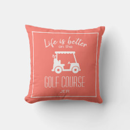 Golfer Golfbaan Citaat Leven Is Beter Koraal Kussen