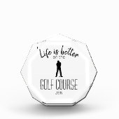 Golfer Golfbaan Monogram Initialen Wit Zwart Fotoblokken (Voorkant)