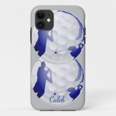 Golfer Golfbal met Man Golfen Aangepaste Naam Case-Mate iPhone Case (Achterkant)