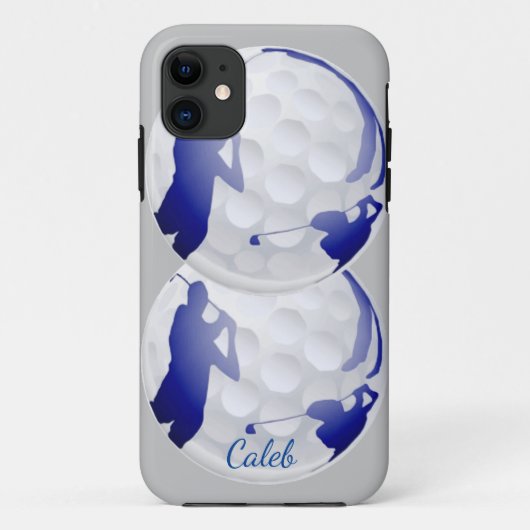 Golfer Golfbal met Man Golfen Aangepaste Naam Case-Mate iPhone Case (Achterkant)