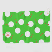 Golfer golfballen en T - shirts Patroon Monogram Golfhanddoek (Horizontaal)