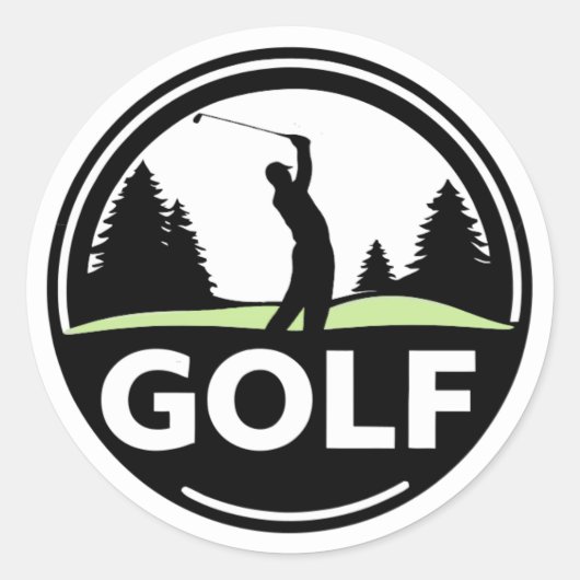 Golfer Golfen Golf Marathon Competitie Ronde Sticker (Voorkant)