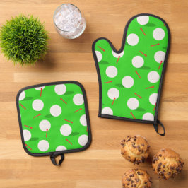 Golfer Golfen, Leuke Golfballen en T - shirts Ovenwant & Pannenlap Set