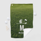 Golfer Golfen Minimalistisch Initiaal Aangepast Golfhanddoek (Insitu)