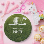 Golfer Golfen Minimalistische Mannen Verjaardag Papieren Bordje (Feest)