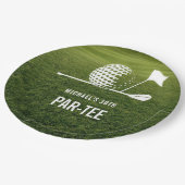 Golfer Golfen Minimalistische Mannen Verjaardag Papieren Bordje (Gekanteld)