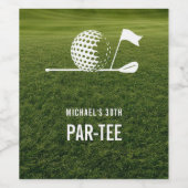 Golfer Golfen Minimalistische Mannen Verjaardag Wijn Etiket (Enkel label)