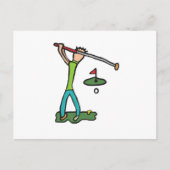 Golfer Golfing Briefkaart (Voorkant)