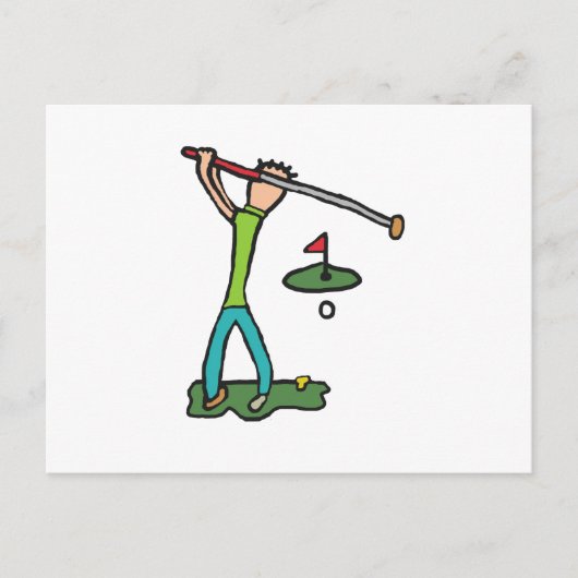 Golfer Golfing Briefkaart (Voorkant)