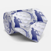 Golfer Golfing Golf Ball Blue Shades Stropdas (Opgerold)