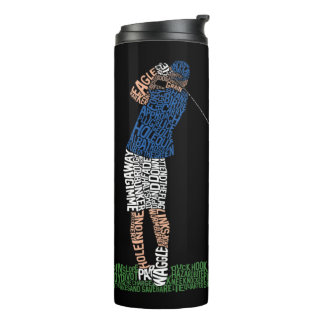 Golfer Golfing Typografie Thermal Tumbler Thermosbeker