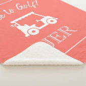 Golfer Golfkar Monogram Beginletters Chic Koraal Sherpa Deken (3/4)