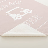 Golfer Golfkar Monogram Beginletters Chic Roze Sherpa Deken (3/4)