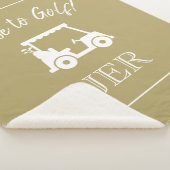 Golfer Golfkar Monogram Beginletters Sport Goud Sherpa Deken (3/4)