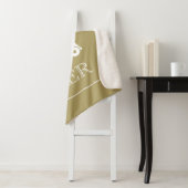 Golfer Golfkar Monogram Beginletters Sport Goud Sherpa Deken (In situ)