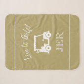 Golfer Golfkar Monogram Beginletters Sport Goud Sherpa Deken (Voorkant (horizontaal))