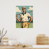  Golfer - Golfkunst Print (Keuken)