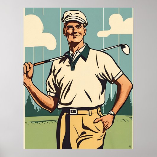  Golfer - Golfkunst Print (Voorkant)