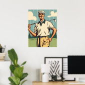  Golfer - Golfkunst Print (Thuiskantoor)