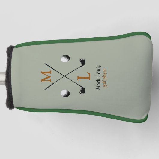Golfer golfspeler gepersonaliseerd golfheadcover (Voorkant)