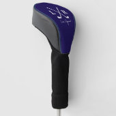 Golfer | golfspeler monogram donkerblauw golfheadcover (Schuin)