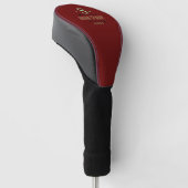 Golfer | Golfspeler Monogram donkerrood Golfheadcover (Schuin)
