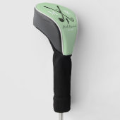 Golfer . golfspeler monogram lichtgroen golfheadcover (Schuin)