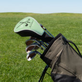 Golfer . golfspeler monogram lichtgroen golfheadcover (Insitu)
