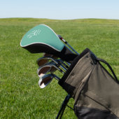 Golfer - golfspeler monogram turquoise golfheadcover (Insitu)