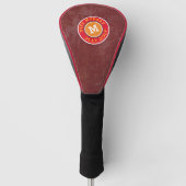 golfer / golfspeler rood monogram golfheadcover (Voorkant)