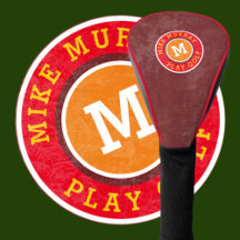 golfer / golfspeler rood monogram