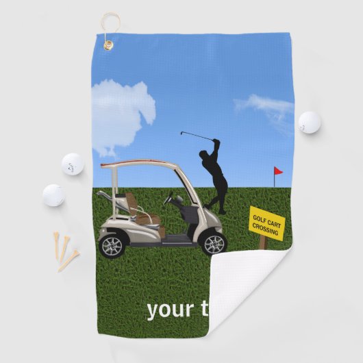 Golfer gooit het vuur naast zijn hart golfhanddoek (Insitu)