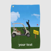 Golfer gooit het vuur naast zijn hart golfhanddoek (Voorkant)