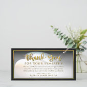 Golfer Gouden Bedankt voor uw condoleancekaart (Staand voorkant)