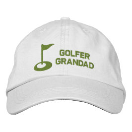 Golfer Grandad Geborduurde Pet