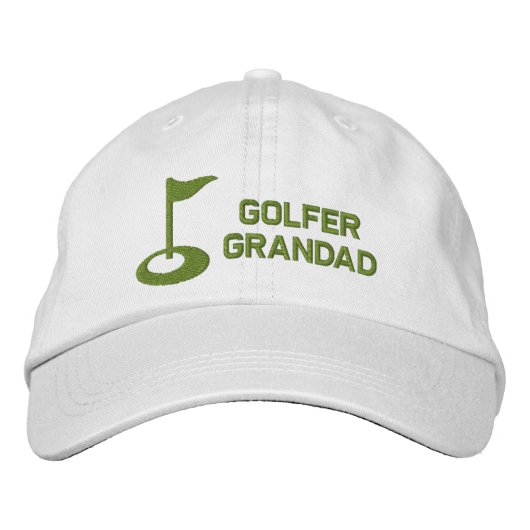 Golfer Grandad Geborduurde Pet (Voorkant)